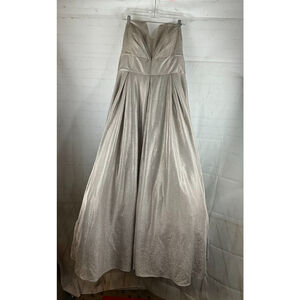 Women’s Betsy & Adam Silver Sparkly Strapless Long Formal Prom Dress Size 18 EUC